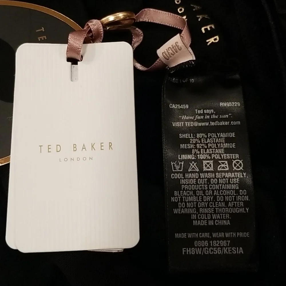 💕TED BAKER💕 Kesia Scalloped Mesh Swimsuit 34 C/D
